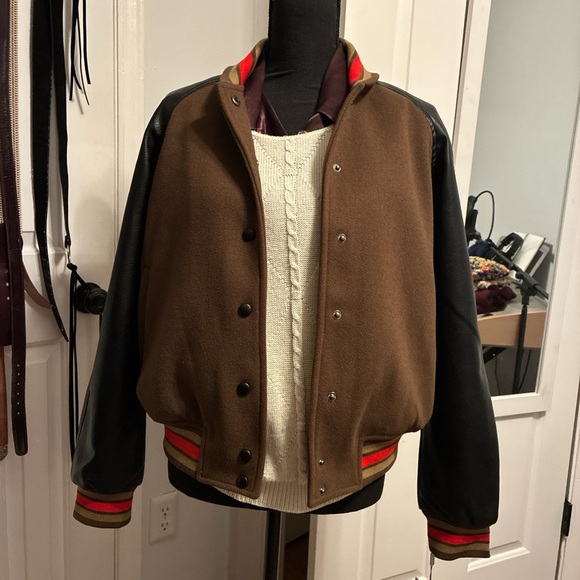 Avec Les Filles Brown and Black Bomber Jacket - Picture 2 of 5